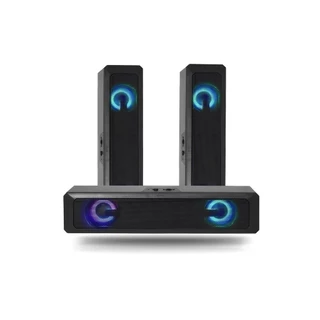 Caixa De Som Amplificada SoundBar Gamer Subwoofer Bass Aux P2 PC Tv