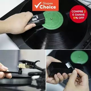 Escova Limpadora de Discos de Vinil para Remoção de Pó CD/LP Phonograph em Oferta na Shopee
