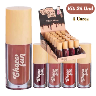 Creme Lip Tint Fenzza Choco Fun 24un Kit FZ20097 | 4 Núcleos Vegano Com Vitamina E em Oferta na Shopee