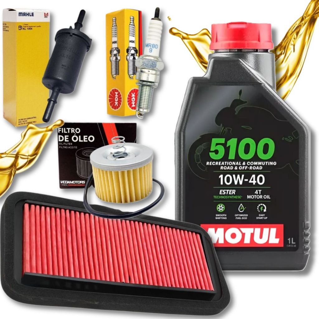 Kit Revisão Fz15 150 Abs 2023-2024 Troca Óleo Motul 5100 10w40 +