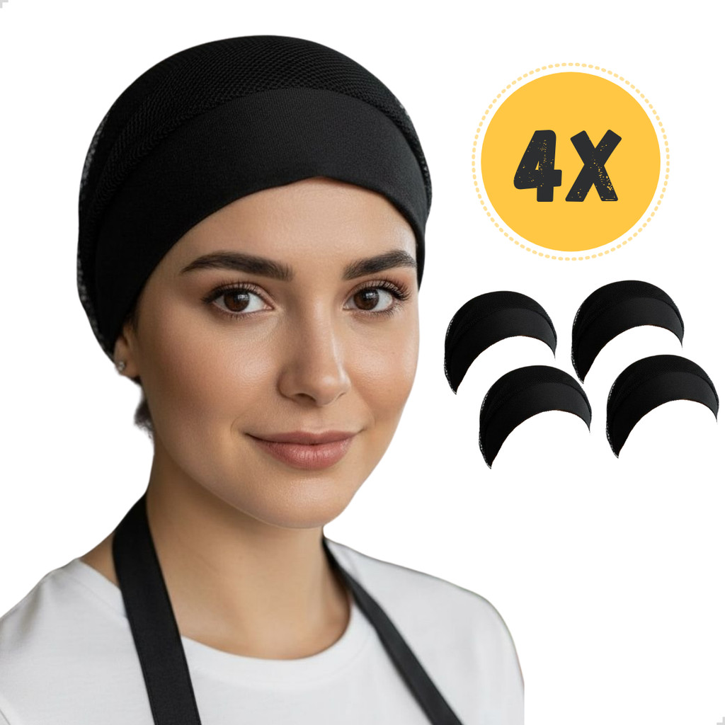 Kit 4 Toucas Rede Cozinha Restaurante Padaria Garçom Gastron
