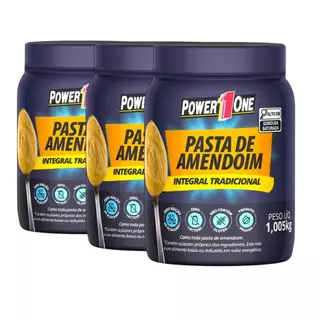 Kit 3 Pasta Amendoim Integral Zero 1,005kg - Power1One