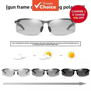 Óculos Fotocromáticos Masculinos Polarizados Para Dirigir , Anti-Reflexo , Uso Diurno/Noturno , Proteção UV em Oferta na Shopee