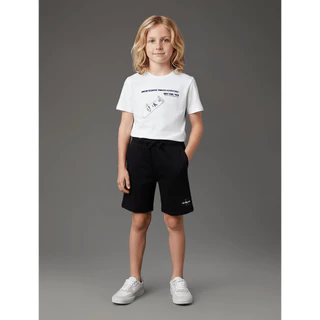 Bermuda Menino Moletom Logo Re Issue Calvin Klein Jeans - Preto em Oferta na Shopee