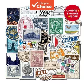50 Peças De Adesivos De Viagem Vintage-Decalques De Vinil À Prova D'água Para Laptop , Bagagem E Mala em Oferta na Shopee