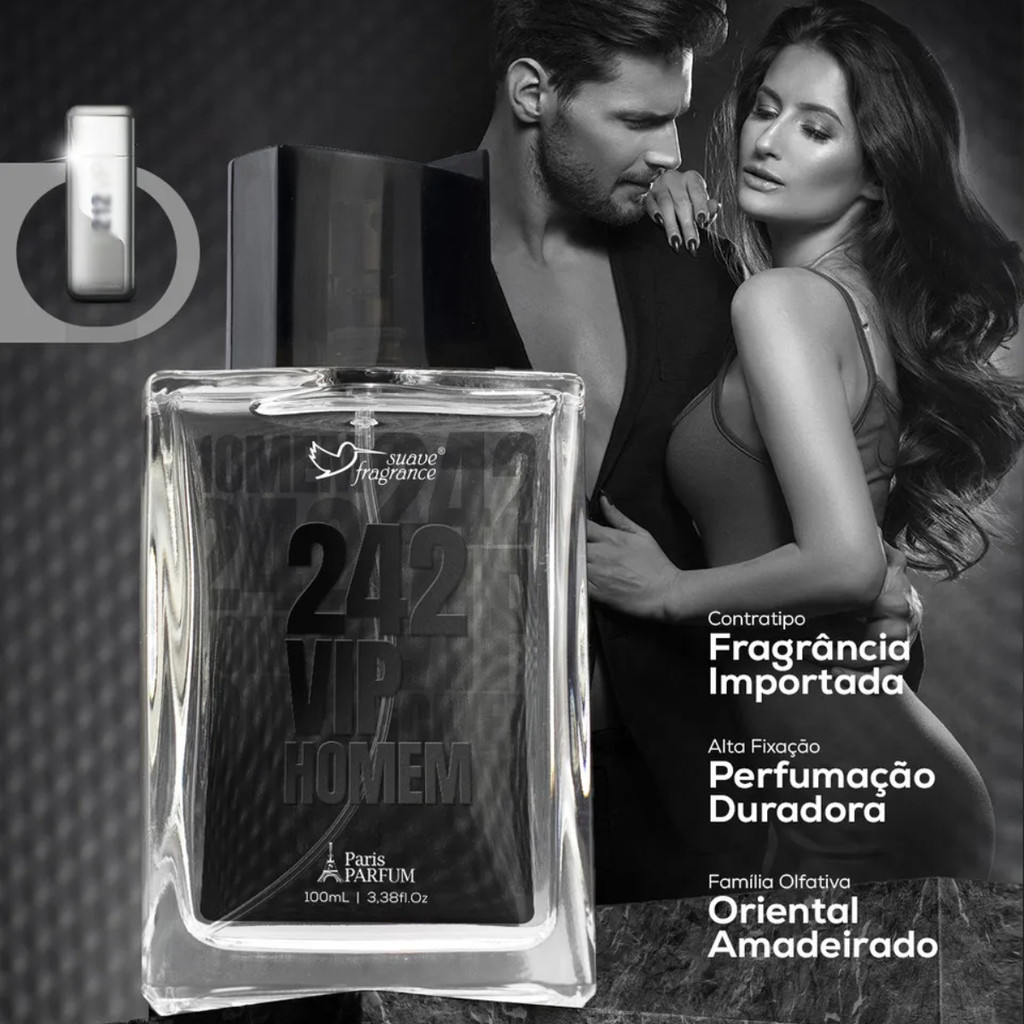 Perfume Masculino 242 Vip Homem Paris Parfum 100ml - Suave Fragrance ...