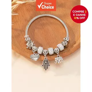 Pulseira De Aço Inoxidável Com Hamsa E Coração Para Mulheres Meninas Presente em Oferta na Shopee