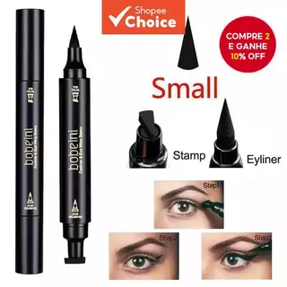 Caneta Delineadora 2 em 1, Lápis Delineador Líquido, À Prova d'Água, Preto, Dupla Ponta com Carimbo, Secagem Rápida, em Oferta na Shopee