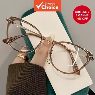 Óptica de computador com lentes anti-luz azul de 2025 / Alta qualidade / Óculos meia metal unissex / Anti-radiação. em Oferta na Shopee