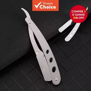 Navalha Reta De Barbeiro Dobrável-Ferramenta Manual De Barbear Para Cuidados Faciais E Barba Homens , Lâmina De Cabeleir em Oferta na Shopee