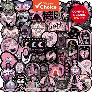 50 Peças Adesivos Graffiti Série Estilo Gótico Preto Rosa Para Malas Capas De Celular Capacete De Laptop em Oferta na Shopee