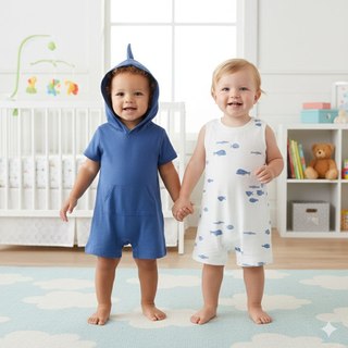 KIT 2 ROMPERS CARTER'S MENINO TUBARÃO em Oferta na Shopee