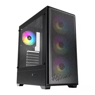 Gabinete Gamer Acegeek Qube Mesh, ARGB Mid-Tower Lateral de Vidro C/3 Fans, Preto AG-QUBE-BK-3F-ARGB em Oferta na Shopee