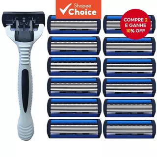 1 Barbeador 12 Lâminas Vassoura Importada 6 Camadas Lâmina Navalha De Barbear manual em Oferta na Shopee