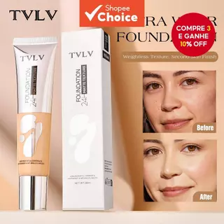 Base Líquida Matte de Cobertura Total, Base Líquida Matte Suave Sem Falhas Maquiagem Corretiva com Controle de em Oferta na Shopee