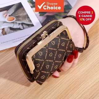 Nova Carteira Feminina Alça De Pulso Curto Flor Velha Zero Grande Capacidade Moeda Clipe Saco Carta em Oferta na Shopee