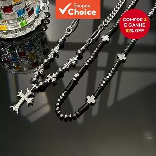 Colar de Costura Cruzada Estilo Unisexo Alta Tendência Frio Desenho de Nicho Hip-Hop Cadeia de Clavícula em Oferta na Shopee