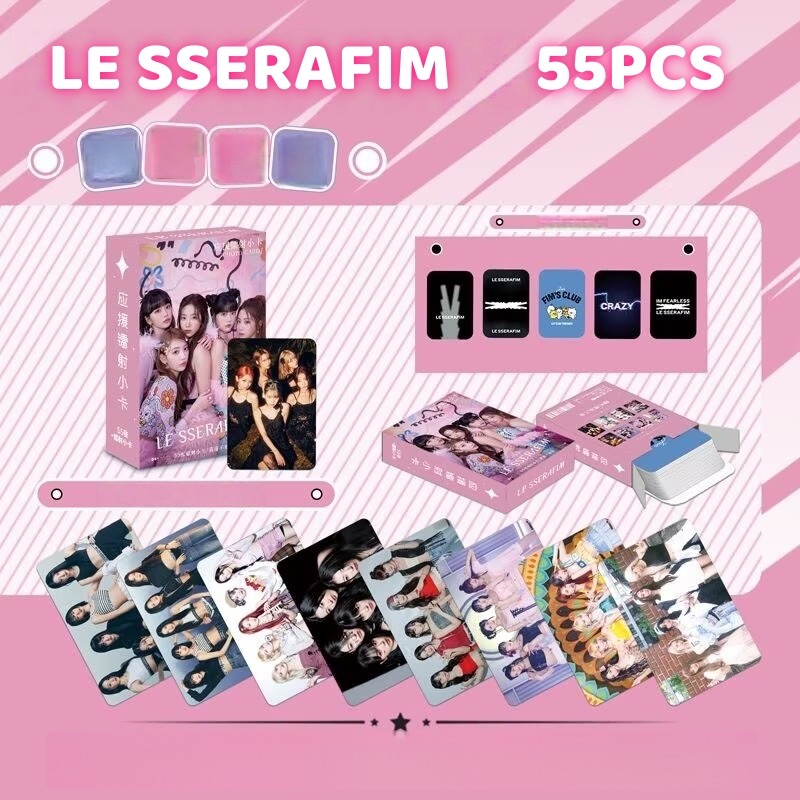50-119pcs LE SSERAFIM Laser HOLOGRAPHIC LOMO Cards EASY Album