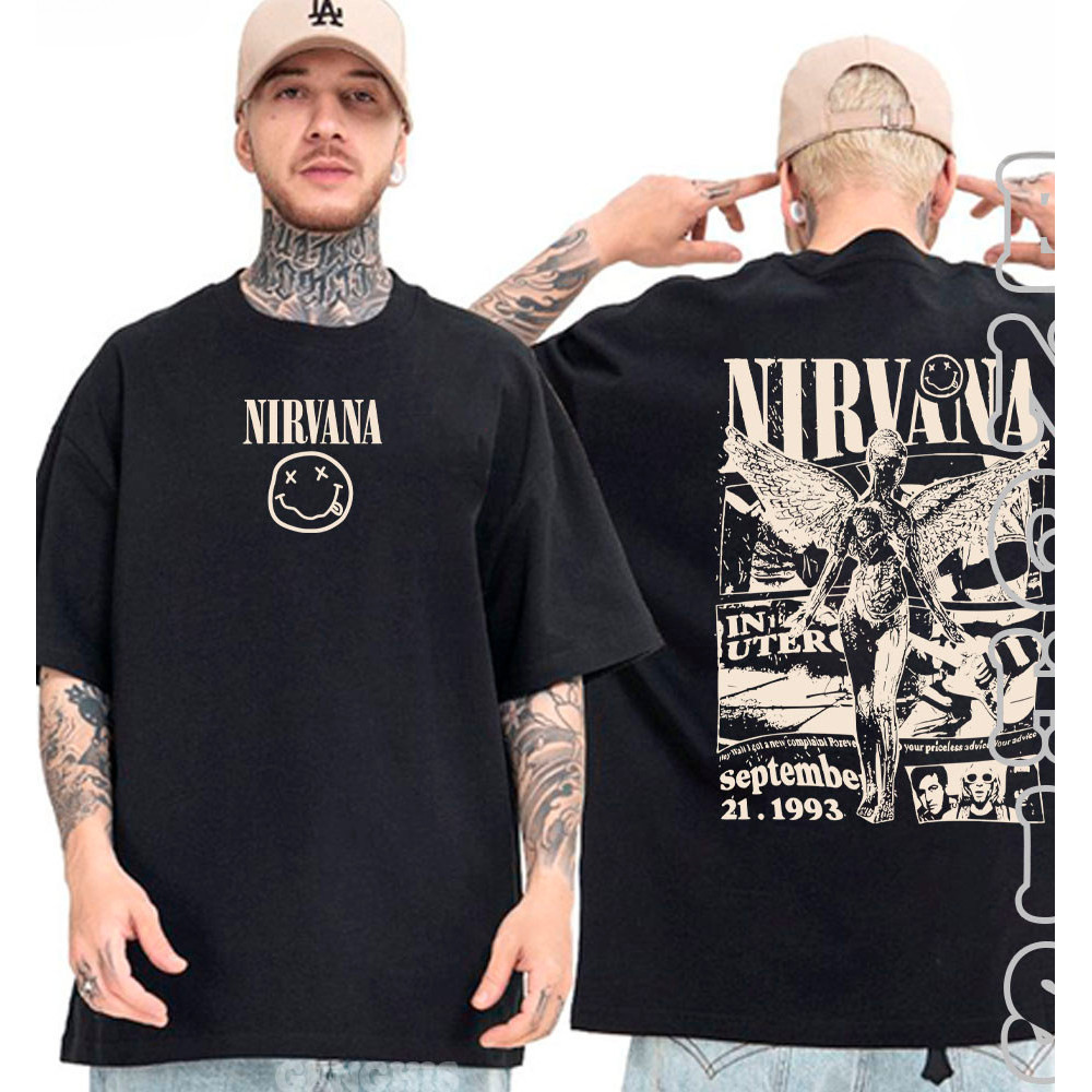 Camiseta Premium em Algodão Puro]GXG Camisa Nirvana In Utero Album
