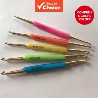 Conjunto De Ganchos De Crochê De Alumínio De Ponta Dupla , 5 Peças , Agulhas De Tricô Para Artesanato DIY , Presente Per em Oferta na Shopee
