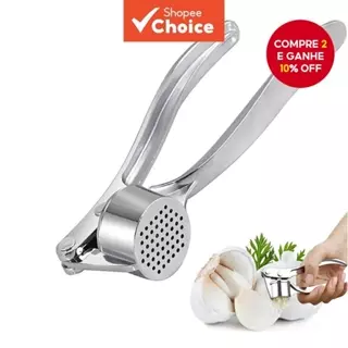 Prensa De Alho Profissional Em Aço Inoxidável , Braçadeira manual , Descascador , Espremedor em Oferta na Shopee