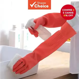 Luvas Longas de Látex para Aquário 45/56cm, Manoplas Protetoras Grossas e À Prova d'Água em Oferta na Shopee