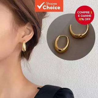 Um Par De Brincos De Argola Geométricos Minimalistas Para Mulheres , Delicados Leves E Exclusivos em Oferta na Shopee