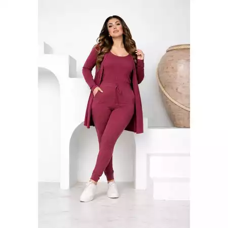 Conjunto Feminino 3 Peças Lãzinha Regata Calça Cardigã Outono Inverno