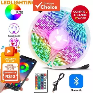 Luz De Tira LED RGB-Controle Remoto De 16 Cores Alimentado Por USB 5050 Para Decoração DIY Interna em Oferta na Shopee