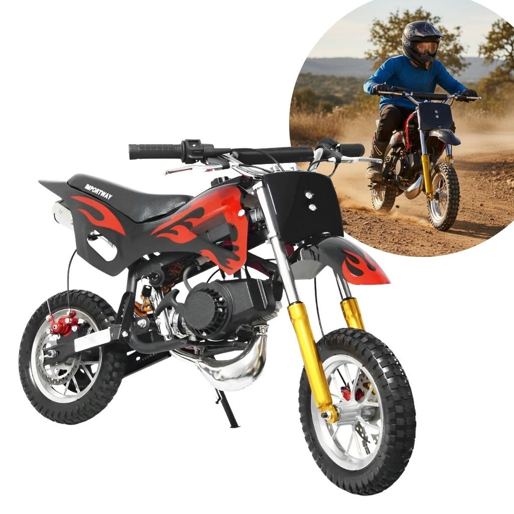 Mini Moto Infantil Gasolina 2 Tempos 49CC Cross Trilha Off Road