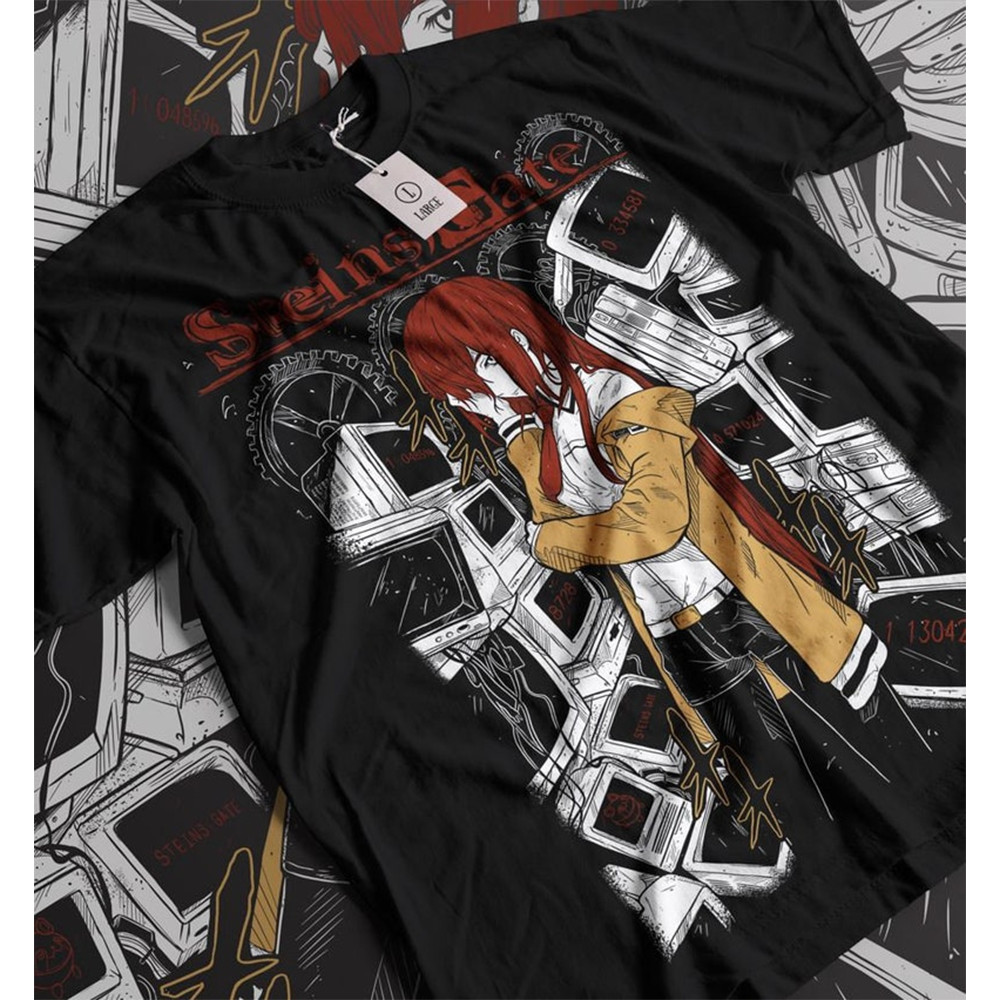 2026 Camiseta Feminina Masculina Steins;Gate Makise Kurisu Retro