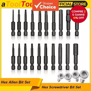 Conjunto De Bits De Chave Allen De Cabeça Sextavada Com Pontas Magnéticas Para Furadeiras Elétricas Resistentes em Oferta na Shopee
