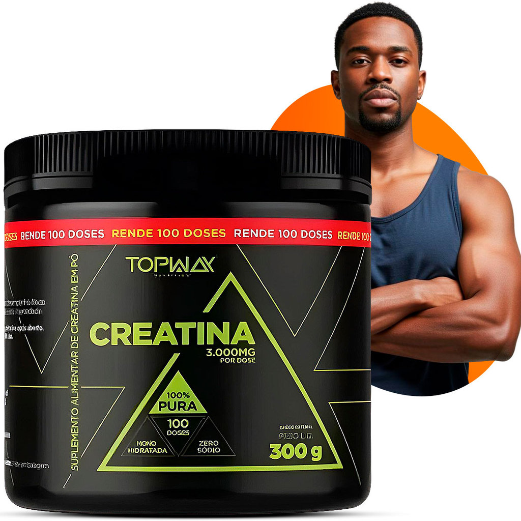 Creatina em Pó Suplemento Alimentar 100% Pura TopWay 300g Monohidratada ...