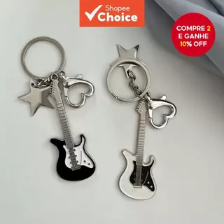 Chaveiro Com Pingente De Guitarra E Estrela Y2K Era-Acessório Fofo Legal Para Casais , Enfeite De Bolsa Do Milênio em Oferta na Shopee