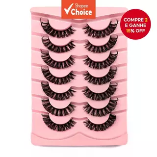 7 Pares de Cílios D Curling Falsos Cílios Diários Estilo Gato em Oferta na Shopee