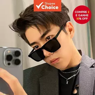 Óculos De Sol Quadrados Coreanos Da Moda UV400 Unissex Leve Armação Retrô Para Dirigir Esportes Diários em Oferta na Shopee