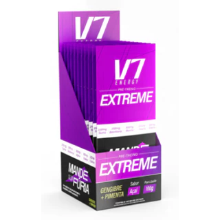 Caixa Pré Treino V7 Extreme Sabor Açai Sache 10 Em 10G Cada - V7 ENERGY em Oferta na Shopee