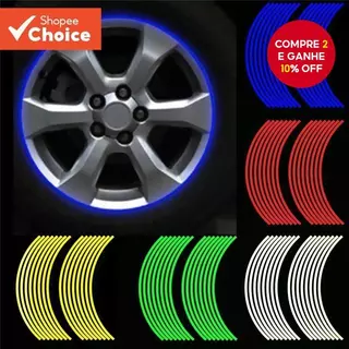 Fita Reflexiva Adesiva De 16 Unidades Para Roda De Motocicleta em Oferta na Shopee