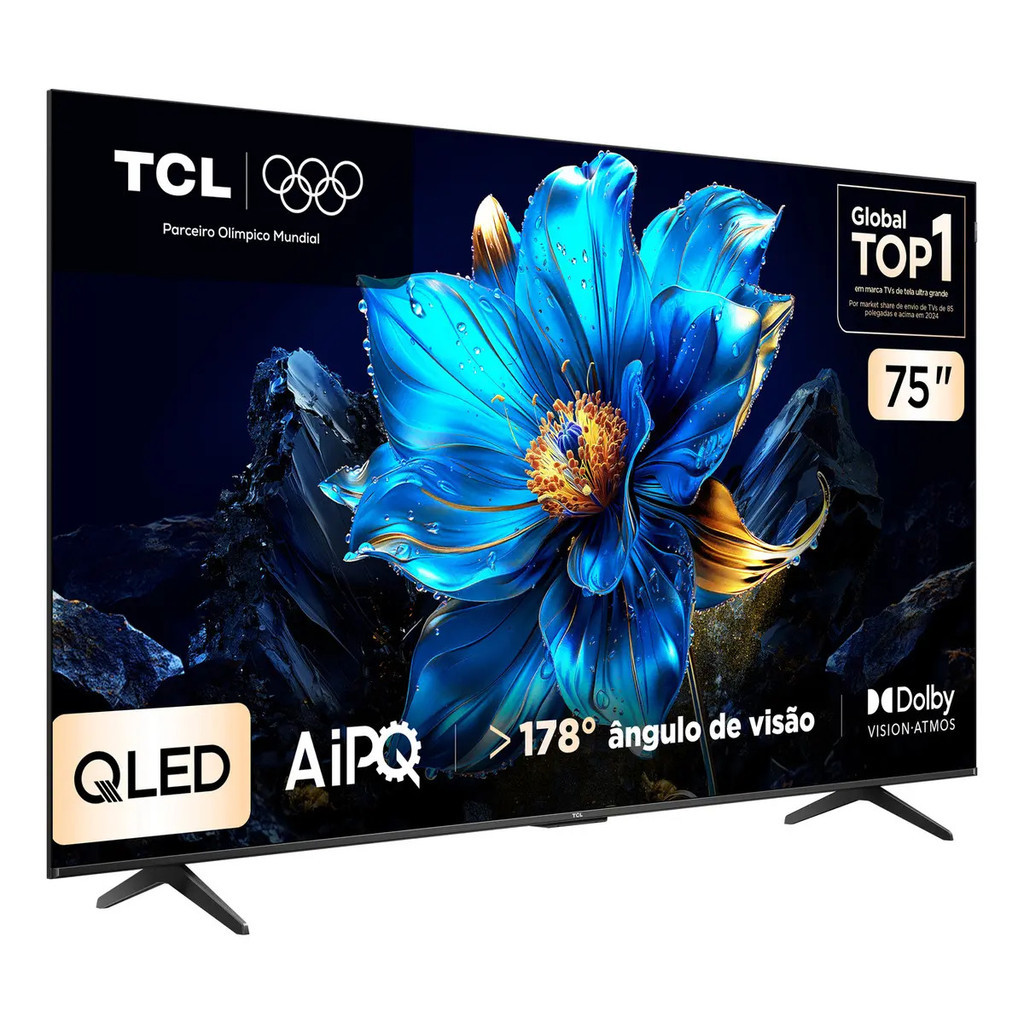 Smart TV TCL 75 Polegadas QLED 4K P7K WiFi Bluetooth Google TV HDR10 ...