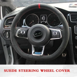 Para Volkswagen Golf 7 R MK7 VW Polo GTI Scirocco 2015 2016 Costurado À Mão Antiderrapante Camurça Preta DIY Capa De Vol