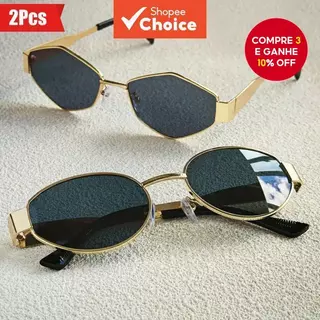 2 Unidades De Óculos De Sol Retrô Ovais Para Homens E Mulheres Elegantes Proteção UV em Oferta na Shopee