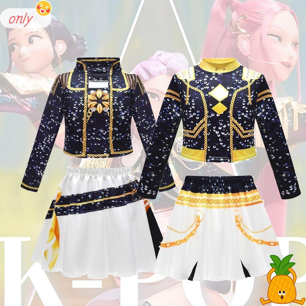 ONLYGOODS Kpop Demon Hunters Traje , Rumi Cosplay Grupo Ídolo Hunter ...