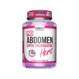 Pro Abdomen Hers Termogênico 210mg Profit Labs Cafeína 60 Cápsulas Energia Foco Desempenho Treino