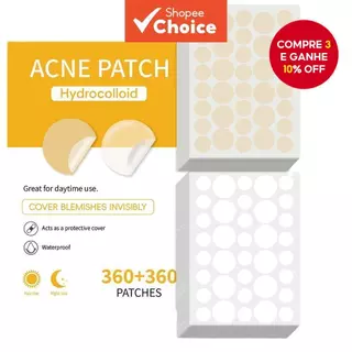 720 Unidades 360 + 360 Adesivo Transparente E Leve Para Acne Em Círculo Cáqui , Tamanhos Diferentes , Adequado , Invisív em Oferta na Shopee