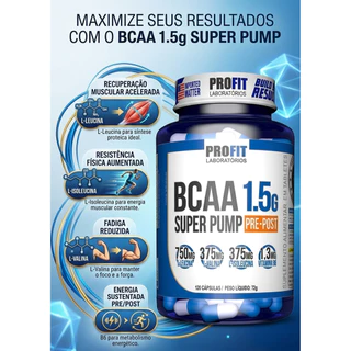 Bcaa Super Pump 1.5g 60 Cápsulas - PROFIT