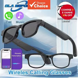 Novos Óculos de Sol Inteligentes AI com Bluetooth, Assistente de Voz, Controle de Câmera, Chamada Bluetooth para Homens em Oferta na Shopee