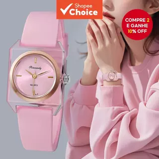 Relógio de Pulso Feminino de Quartzo com Pulseira de Silicone Simples para Estudantes e Meninas em Oferta na Shopee