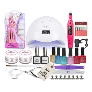 Kit Unha Gel Iniciante Completo Com Cabine E Lixadeira Unhas em Oferta na Shopee