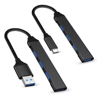 Adaptador Hub 4 Em 1 USB 3.0 Alta Velocidade 5Gbps Compacto Para Mouse Teclado Pendrive