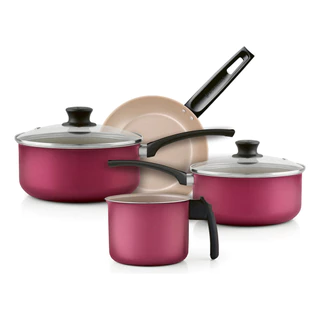 Jogo De Panelas Antiaderente Panelux Magnific Cereja 4 Peças em Oferta na Shopee